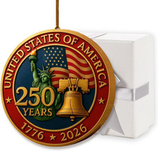 United States 250Th Anniversary Ornament 1776 2026 Patriotic Liberty Bell Decora