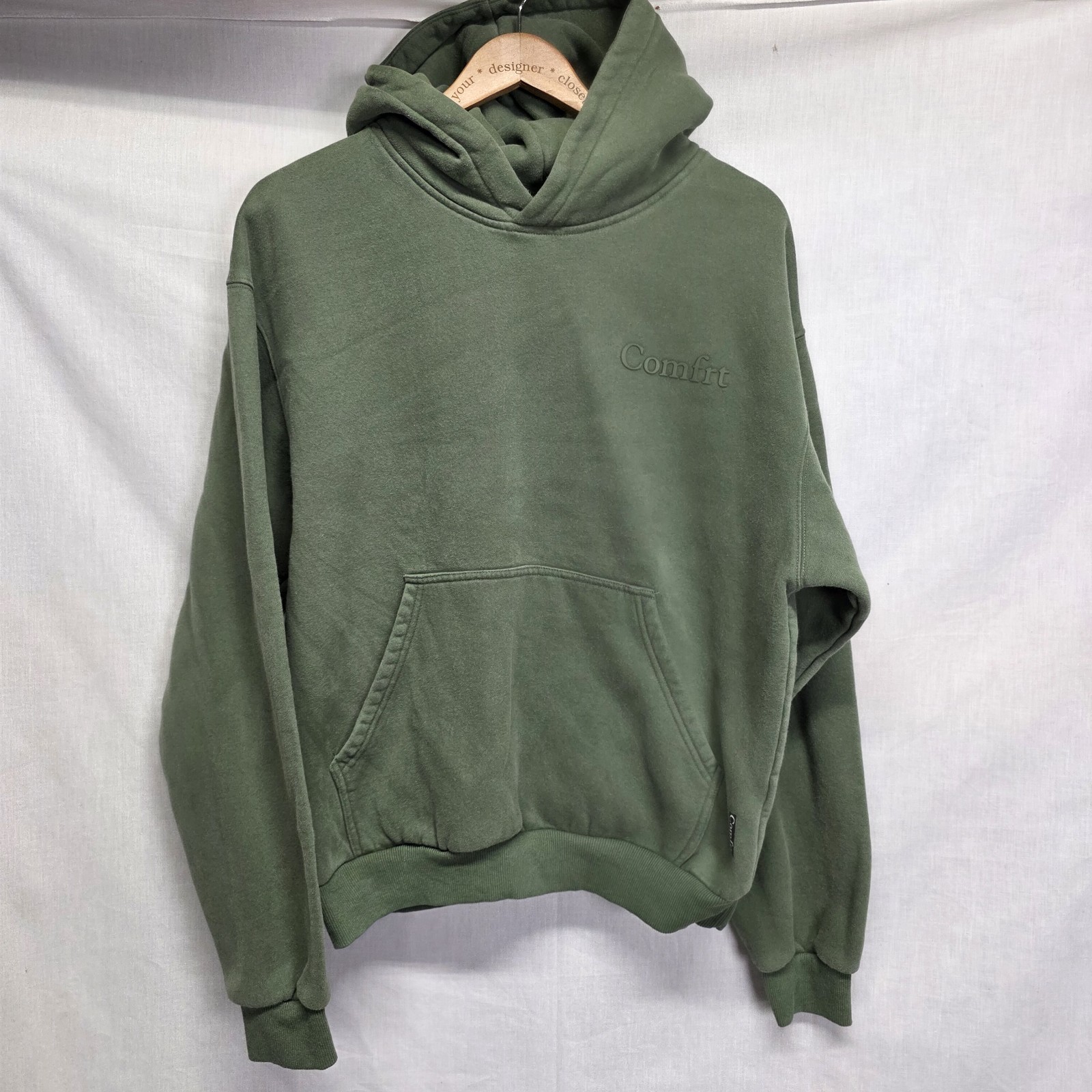 Comfrt Hoodie Sweatshirt Small Green Signature Fit Oversized Soft Fleece