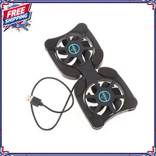 Foldable Slim Dual USB Cooling Fan Pad Fans Cooler Stand for Laptop PC Notebook