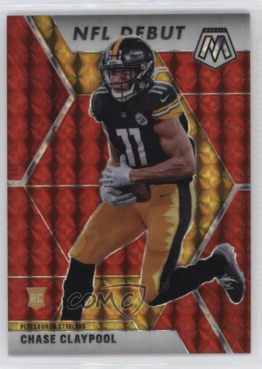 2020 Mosaic NFL Debut Choice Red Fusion Prizm /80 Chase Claypool #278 Rookie RC