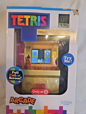 Basic Fun Arcade Classics Tetris 40 Collectors Edition Gold Handheld Target New