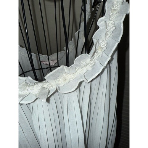 Camisón Cacique Talla Grande 26W Blanco Vintage Gasa Boda Noche Elegancia - Imagen 2 de 8