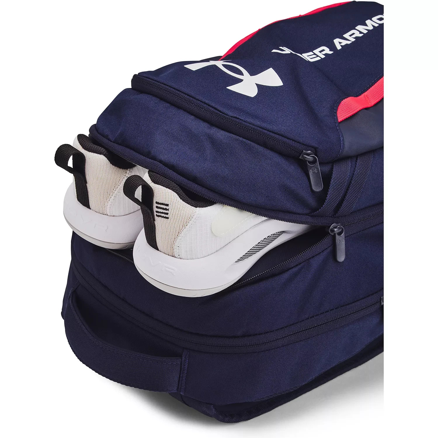 Under Armour UA Hustle 6.0 Unisex School  16" Laptop Backpack Navy/Red/White