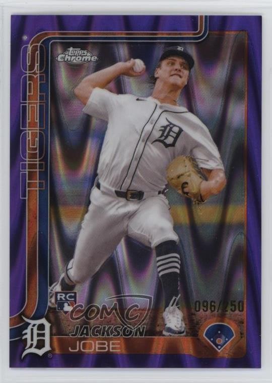 2025 Topps Chrome Purple RayWave Refractor 96/250 Jackson Jobe #249 0ae6