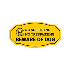 Victorian Plus No Soliciting No Trespassing Beware of Dog Wall or Door Sign