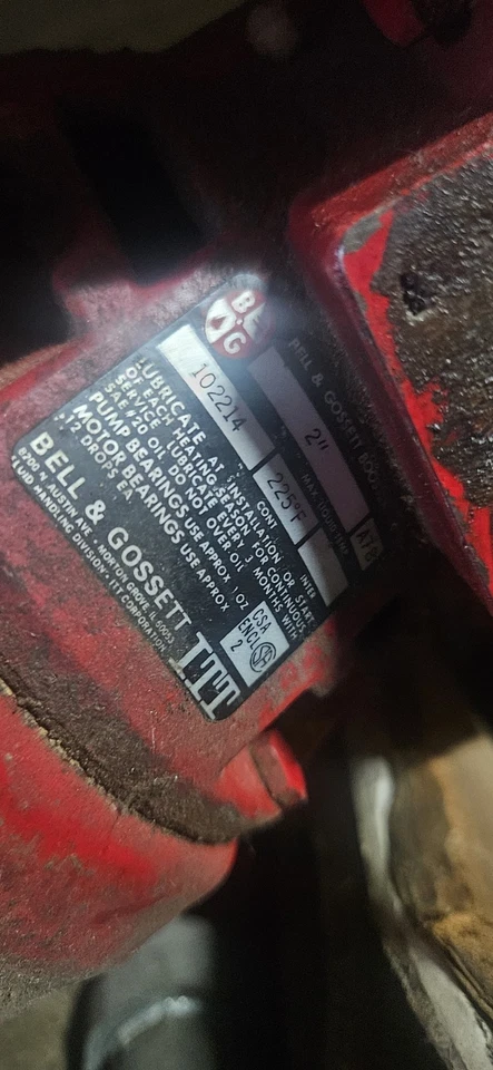 Bomba de refuerzo Bell & Gossett 102214 Bell & Gossett modelo 2 NFI Foto 3 de 3