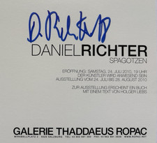 Daniel Richter signiert Einladung Karte Original Unterschrift Signed Autogramm