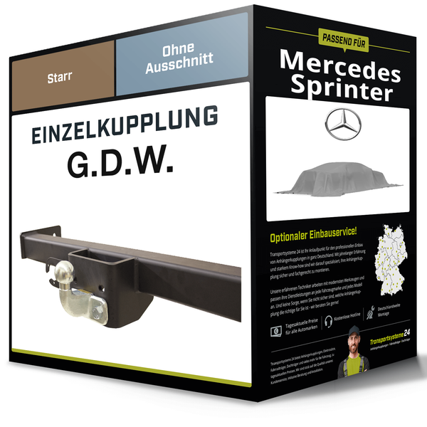 Starre AnhäNgerkupplung für Mercedes Sprinter 06- Kasten/Kombi/Bus G.D.W. AHK-image