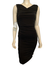 NWT Express Black Knit Sleeveless V Neck Body Con Dress Size S