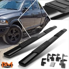 For 19-20 RAM 1500 Quad/Ext Cab 5" Oval Side Step Nerf Bar Running Board Black