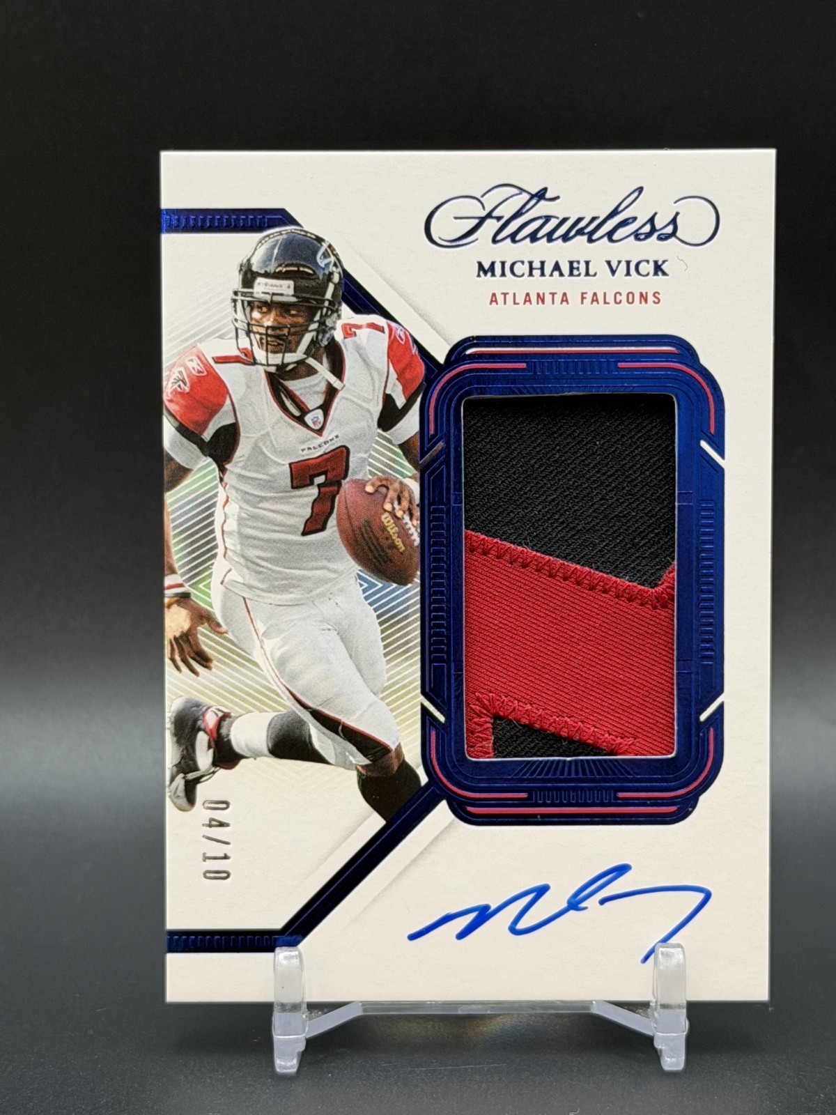 2023 Panini Flawless Michael Vick PA-MVI Sapphire Patch Auto /10 Atlanta Falcons