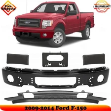 Front Bumper Paintable Steel & Lower Valance Kit For 2009-2014 Ford F-150