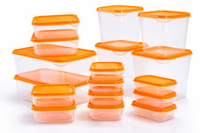 17 Set Airtight Plastic Food Storage Container Reusable Leak-Proof Kitchen Boxes