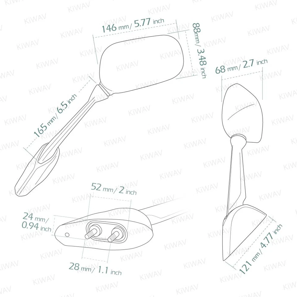 VAWiK replace LR Mirrors FY357 Drainage Hole fits Yamaha XJ6 Diversion XJ6S 10' — 第 2/4 张图片