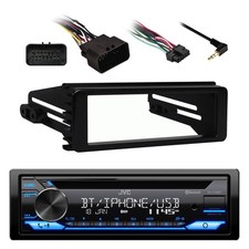 Single DIN Marine Bluetooth CD Receiver, 98-2013 Harley Single DIN Install Kit