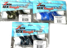 Z-Man ElaZtech 3.75" Hella CrawZ (Lot of 3-Cali Craw/Black Blue/Blue Sapphire)