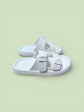 NIB NEW Women 8 M White Eva Beach Slides by J/Slides SoCool Sandal Sand Shoe