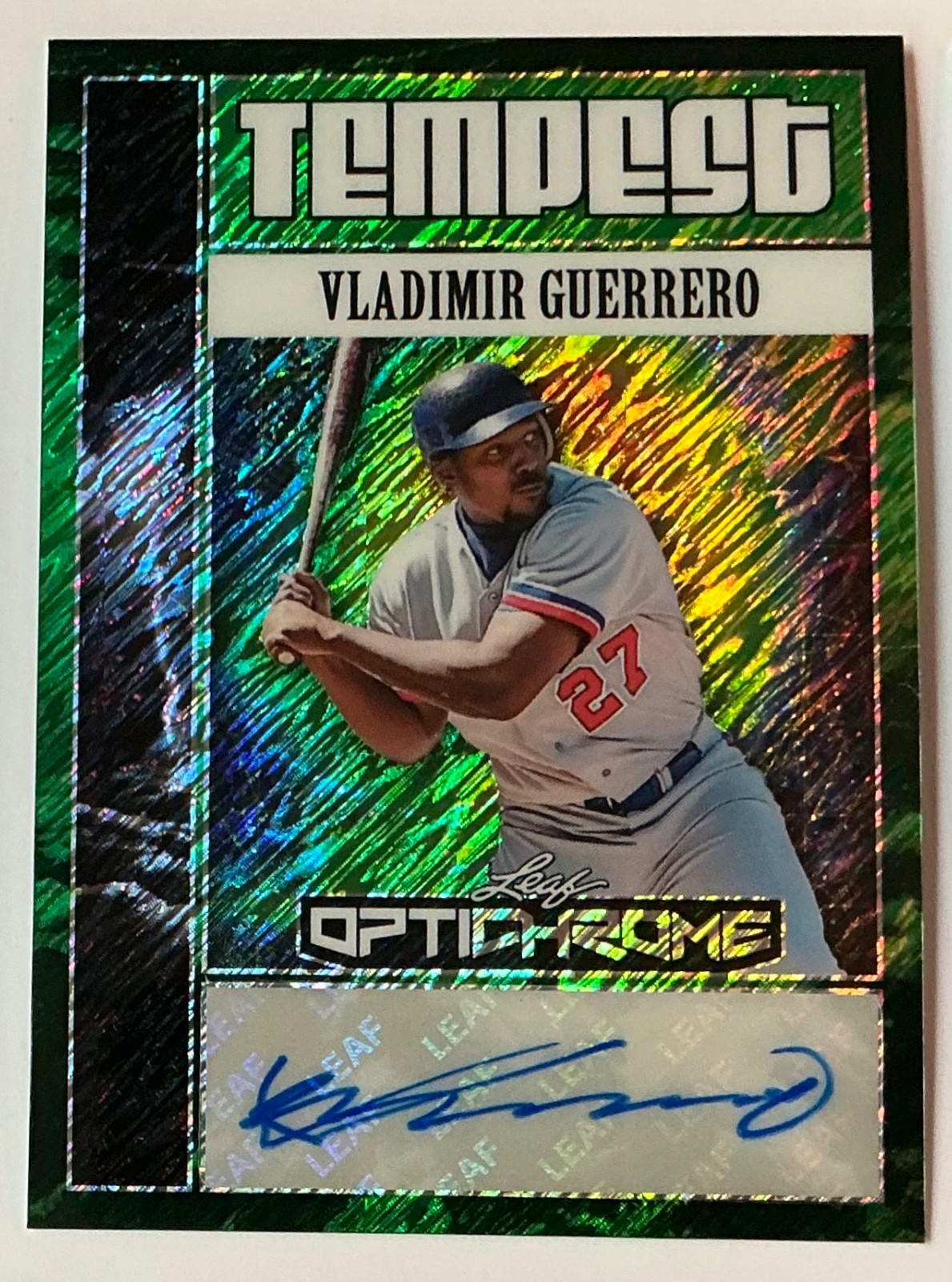 2025 Leaf Optichrome Vladimir Guerrero Auto Autograph Shimmer Green #d 1/1