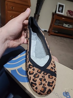 Clarks Cloudsteppers Leopard Print Ballet Flats Womens Size 9 Cushion Soft NEW