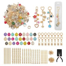544 Pcs DIY Lip Gloss Keychain Making Kit, Bag Charm Craft Supplies with 24 K...