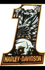 Harley Davidson 12 Inch Die-cut #1  Logo Eagle Aluminum Motorcycle Sign UV Print