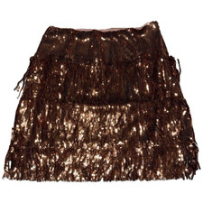 Maeve by Anthropologie Metallic Sequin Fringe Mini Skirt Size 14