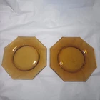 Vintage Depression-era Fostoria Amber Octagon Luncheon Plates—Set of 6