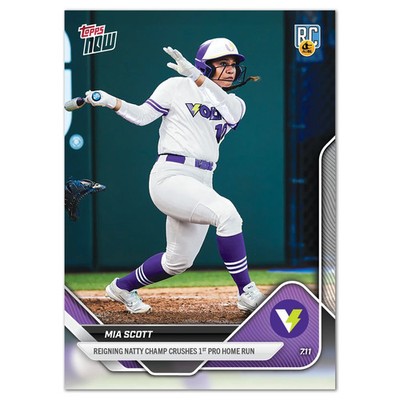 Mia Scott RC Volts 1st Pro Home Run HR - 2025 AUSL Topps NOW - Card 17