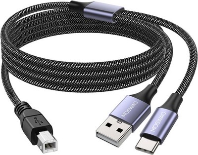 USB C Druckerkabel 3m A auf B Stecker, kompatibel mit MacBook, HP, Canon,