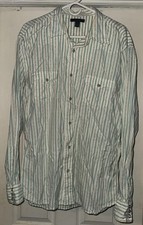 Express Shirt Mens XL Modern Fit Button Down Long Sleeve Striped Dress Casual