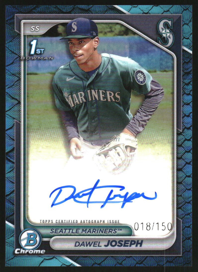 2024 Bowman Chrome Reptilian Blue Refractor #CPA-DJ Dawel Joseph RC Auto /150