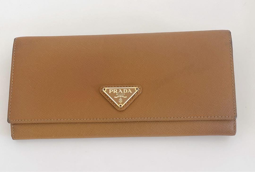 Prada Women's Long Cute Leather Wallet with Multiple Card Slots