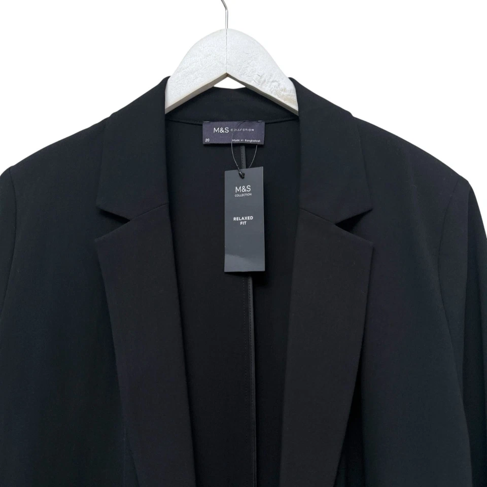 M&S Collection 黑色西装外套 16 码男友夹克开襟全新带标签 Marks Spence — 第 3/4 张图片