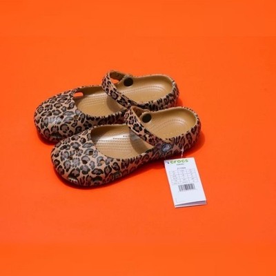 Womens Crocs Classic Leopard Print Ballet Flat Clog-Choose Color