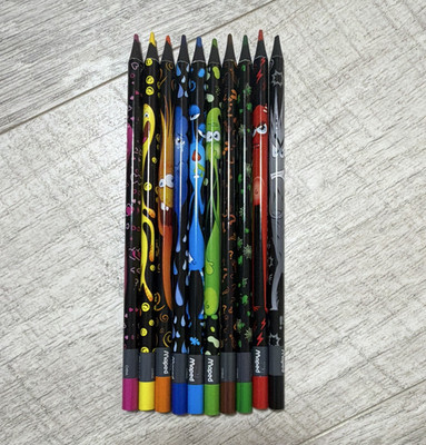 Maped Bleistift Holzstifte/Buntstifte, gemischte Farben, 9 Stück Set