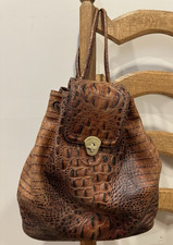 Brahmin EUC Sling Backpack Pecan Faux alligat...