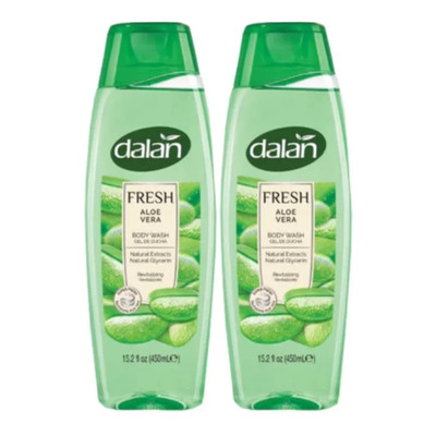 Dalan Fresh Aloe Vera Revitalizing Body Wash w/ Glycerin, 15.2oz. (Pack of 2)