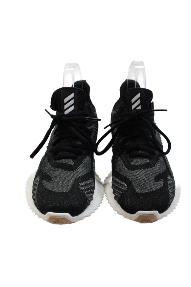 Tenis para correr Adidas para mujer tejidos con cordones Alpha Bounce negros blancos talla 5 Foto 2 de 4