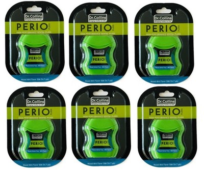 Dr. Collins Perio Waxed, Mint Flavor Floss (6 Pack)