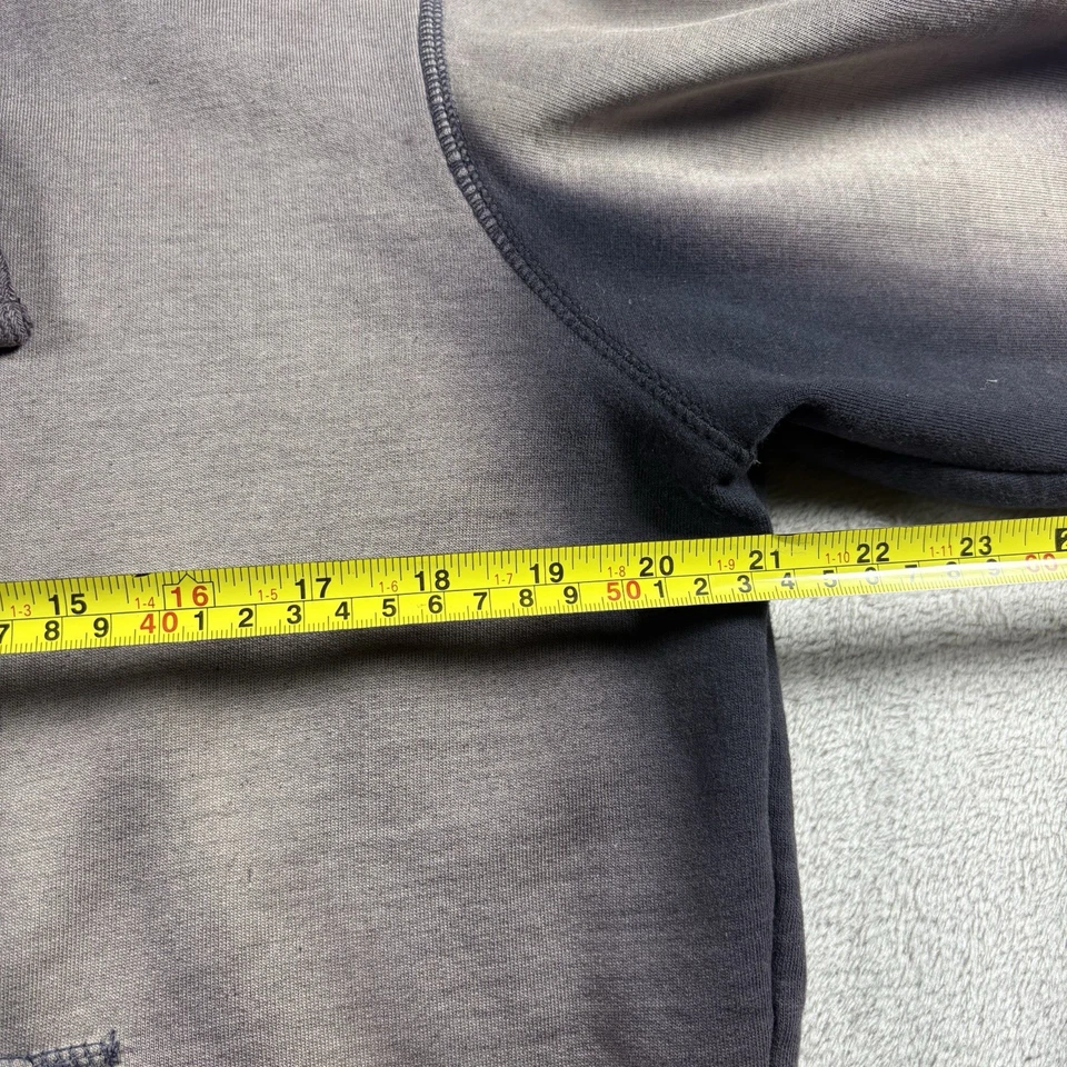 Sudadera Antigua Estilo Vintage Crazy Sun Desteñida Cremallera Sudadera con Capucha Azul Y2K #1976 Foto 3 de 4