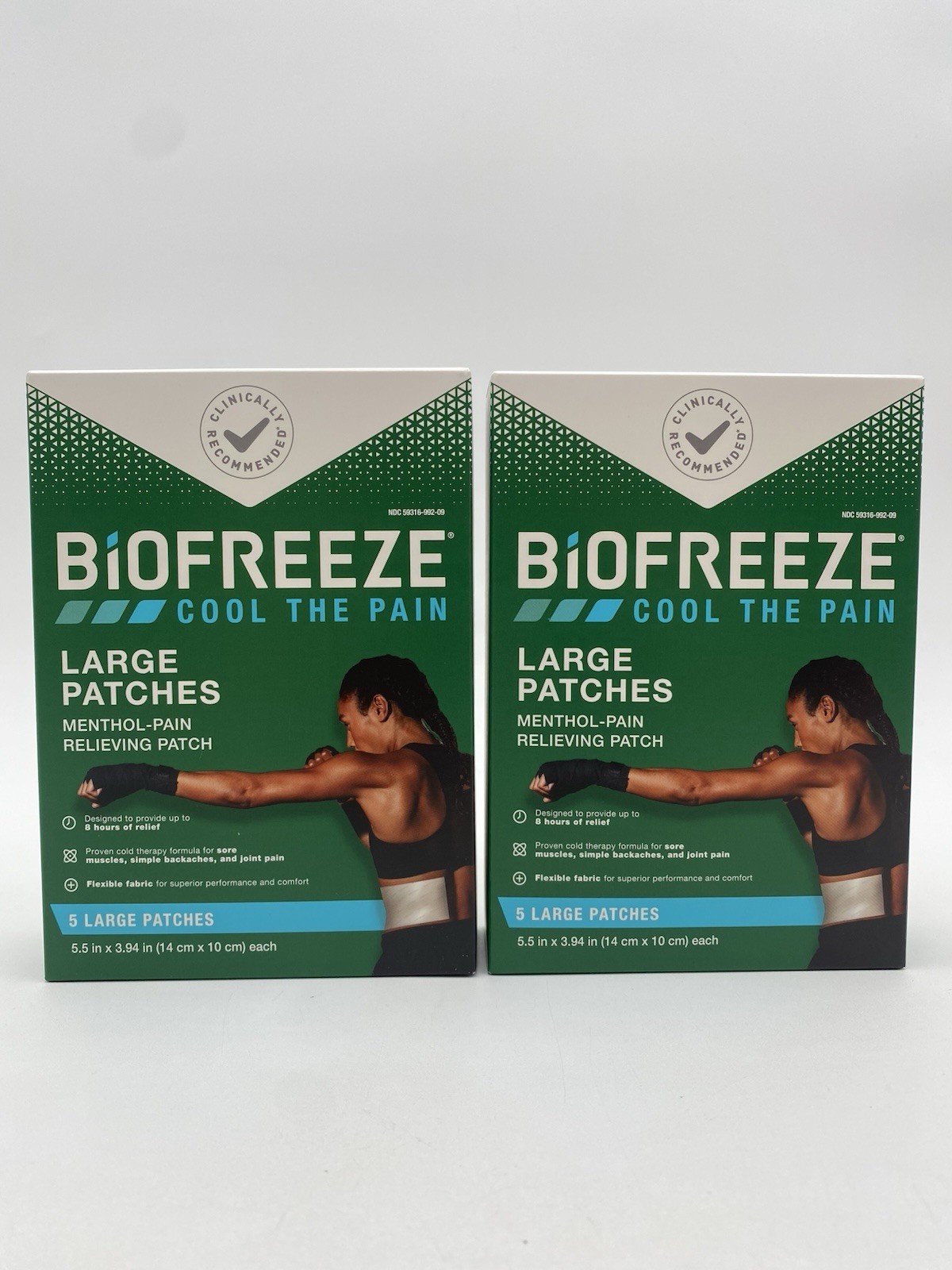 2 Packs Biofreeze Pain Relief Patches, Knee & Lower Back Patch, 5 Count