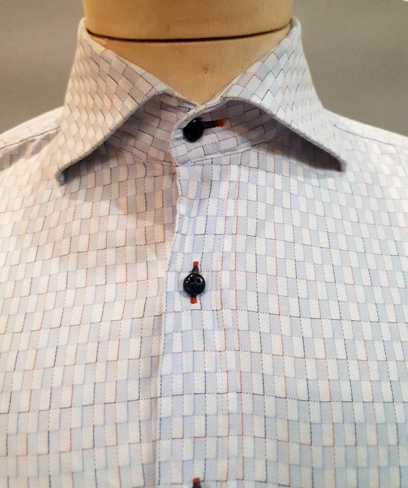 Lambretta Modena Hombre Manga Larga Vestido Botón Algodón Camisa Hombre Talla... - Imagen 3 de 4