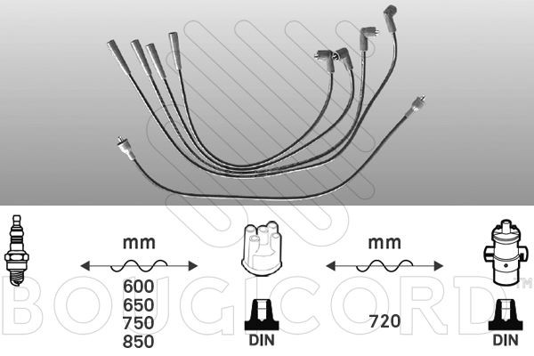 Fils de bougies d'allumage pour Alfa Romeo 75 1.6 1.8 et Audi 60 1.5