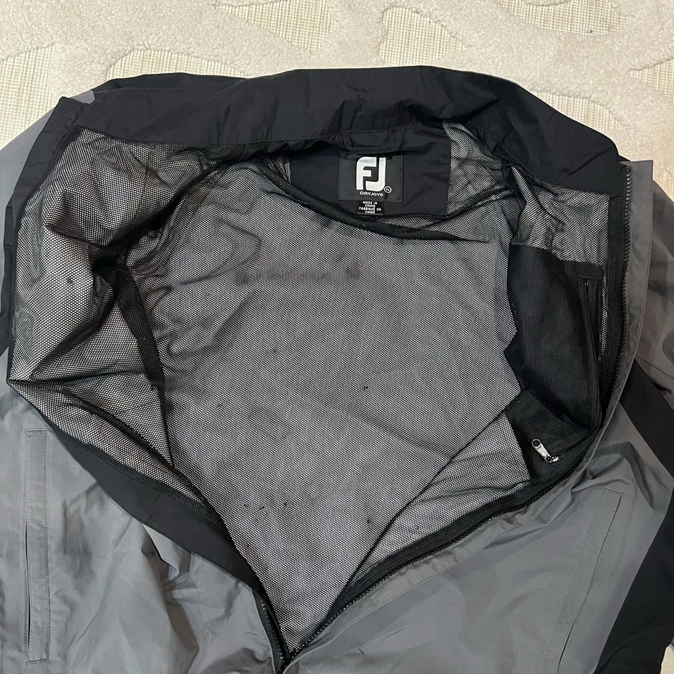 Chaqueta de lluvia Footjoy Dryjoys para hombre talla XL gris cremallera completa rendimiento abrigo de golf Foto 3 de 4