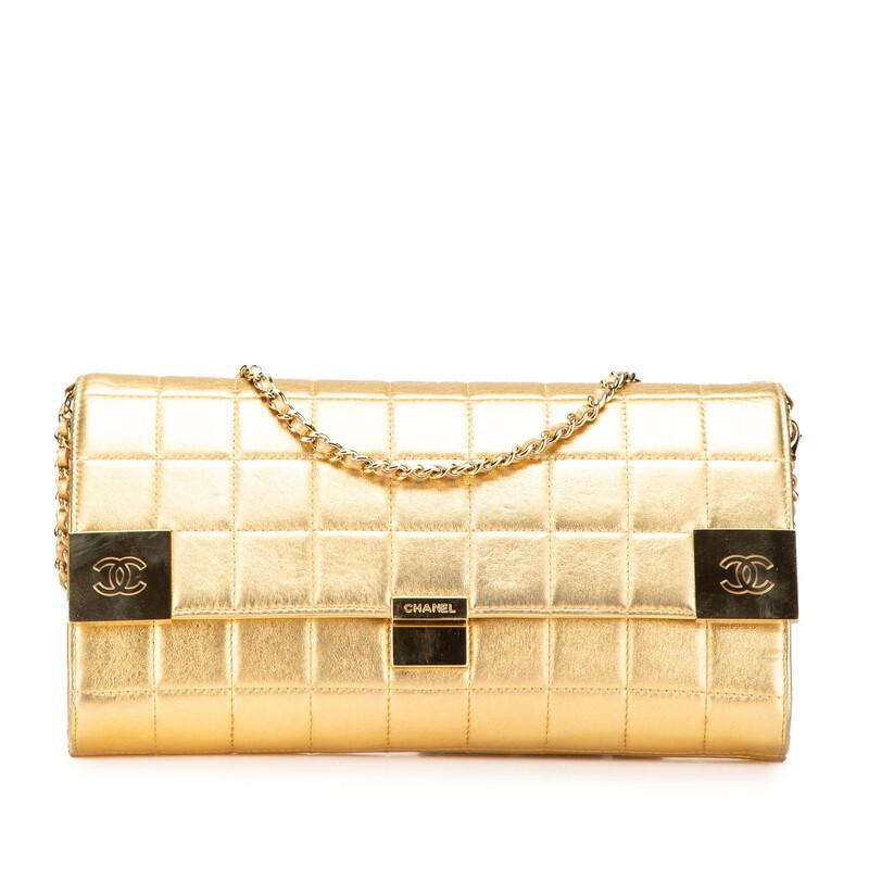 Chanel Coco Mark Chain Shoulder Bag in Gold Lambskin 975174
