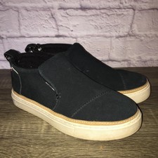 TOMS Paxton Water Resistant Slip On, Super Comfort Women's 6 Black Suede