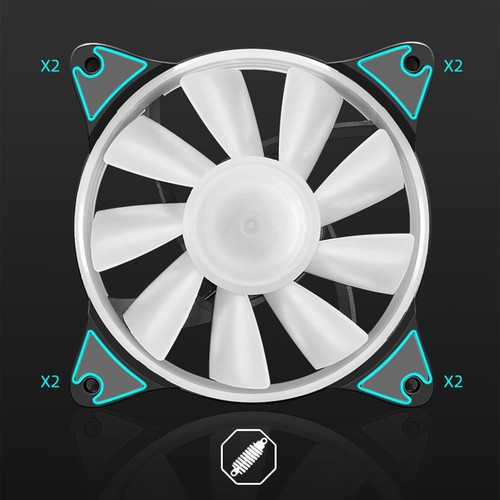 6x 120mm RGB LED Fan Silent Multi Layer Colorful Lighting Efficient Cooling R FY - Afbeelding 13 van 24