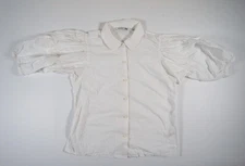 Uniqlo Shirt Womens XS White Button Up JW Anderson Balloon Sleeve Ladies XSmall