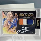 Jalen Brunson Tyson Beck Game Worn Patch On Card Auto /5 Black Auto Trim Patch