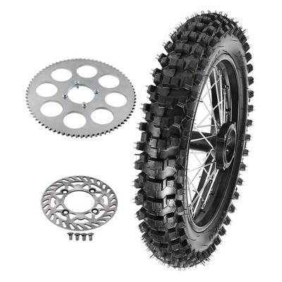 Rear Wheel 80/100-12 Tire Rim Disc Rotor Sprocket PitBike SSR Apollo 125cc CRF70
